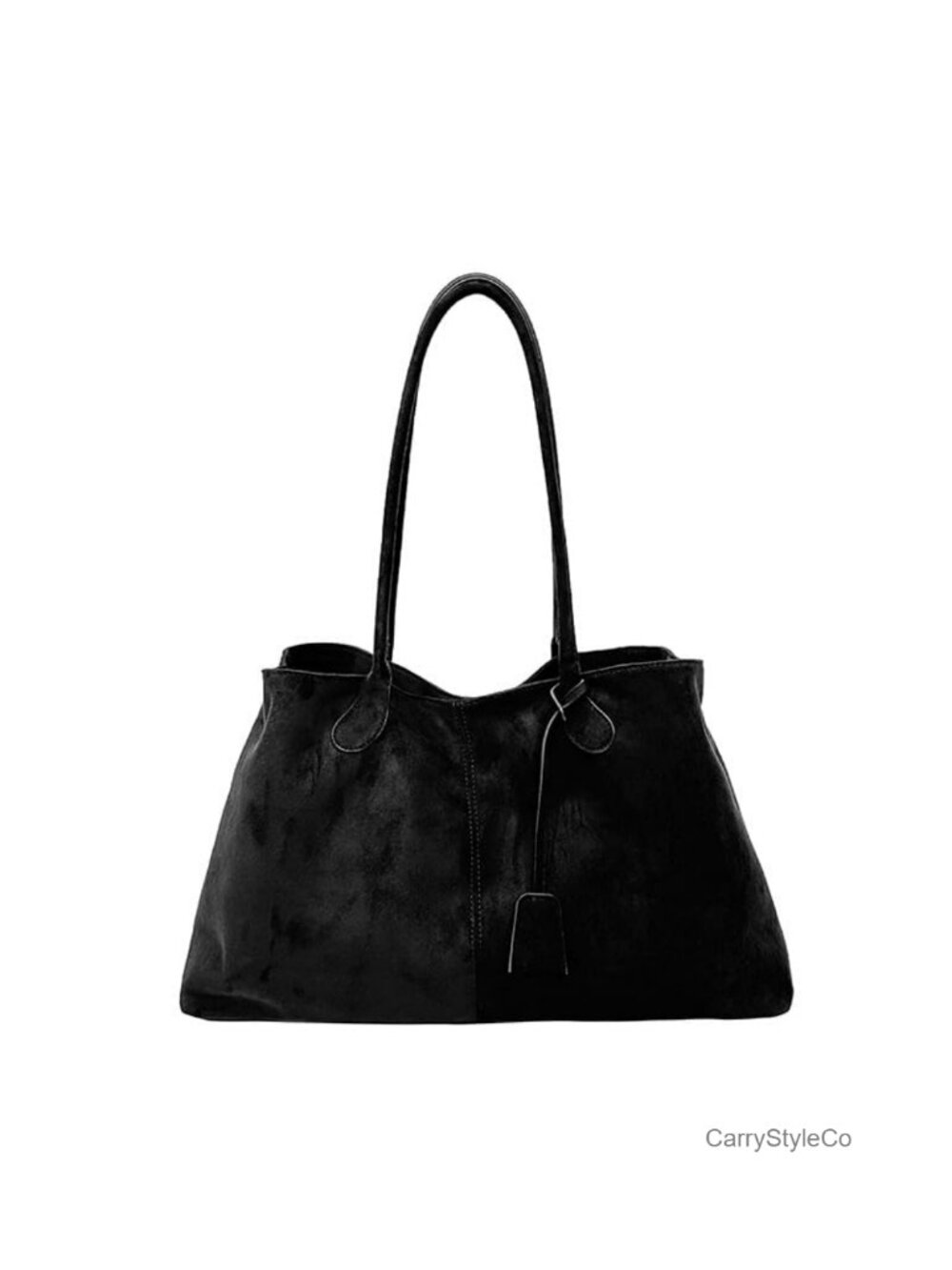 Faux Suede Tote Bag Large Hobo Handbag Magnetic Snap Travel Work